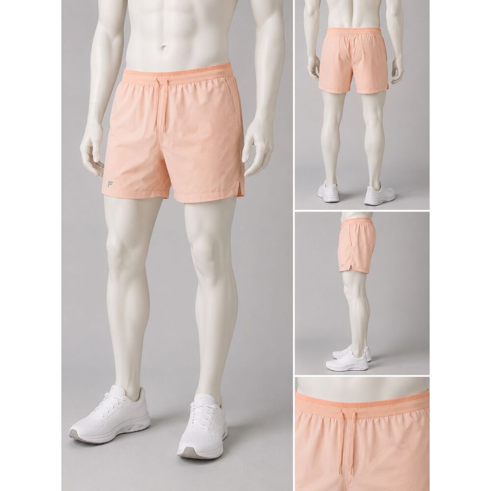 Fabletics Men's Lined Athletic Running Shorts Peach Pink Drawstring